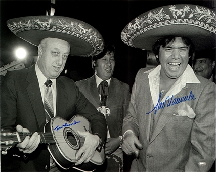 Tommy Lasorda & Fernando Valenzuela Dual Signed 16x20 Photo Wearing Sombreros (FSC)